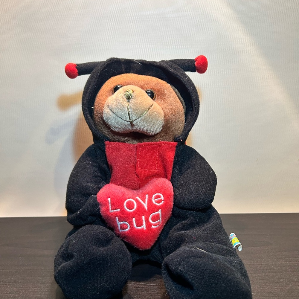 Love Bug Bear Plush with Red Heart